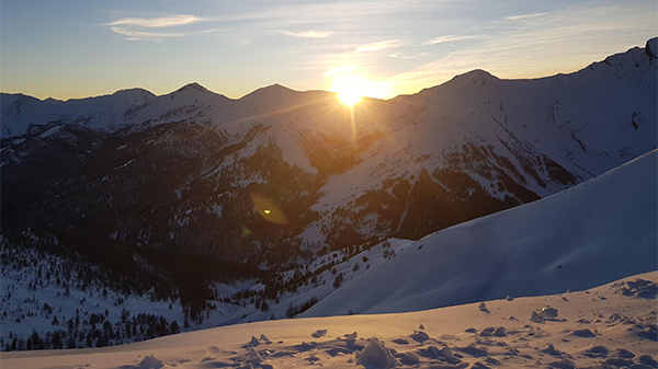 Station Val d'Allos montagne coucher de soleil