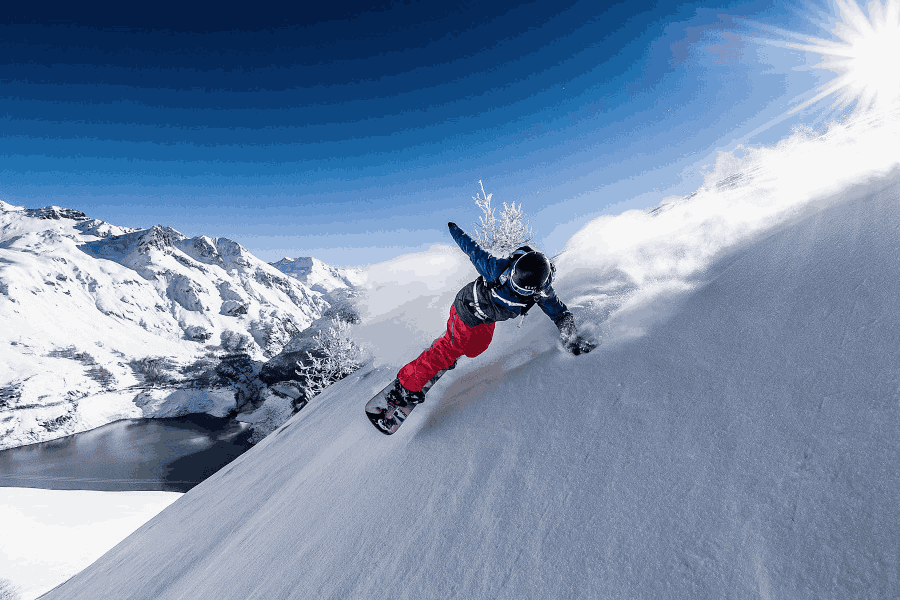 Tignes neige snowboard