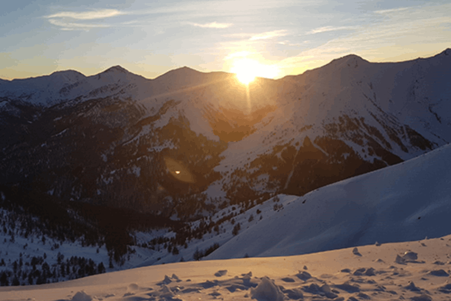 Station Val d'Allos montagne coucher de soleil
