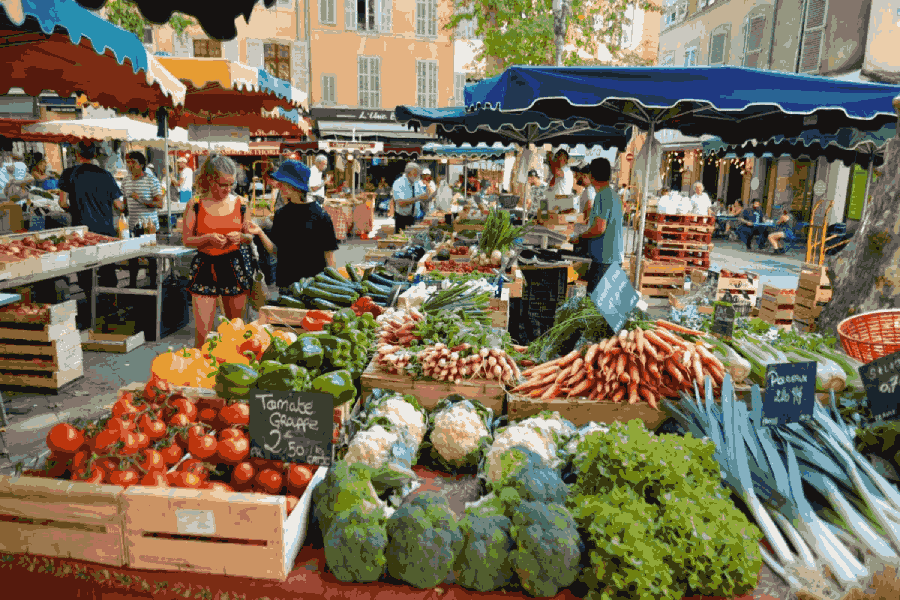Le marché de l'Isle-sur-la-Sorgue en Provence