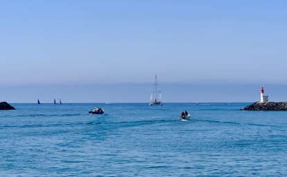 Vue mer méditerranée depuis le port du Cap d'Agde